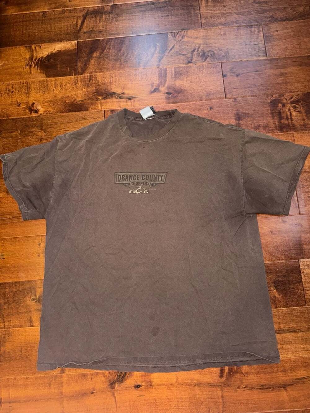 Vintage Orange County Choppers 2XL Brown Graphic T-Shirt Rock Tavern New York